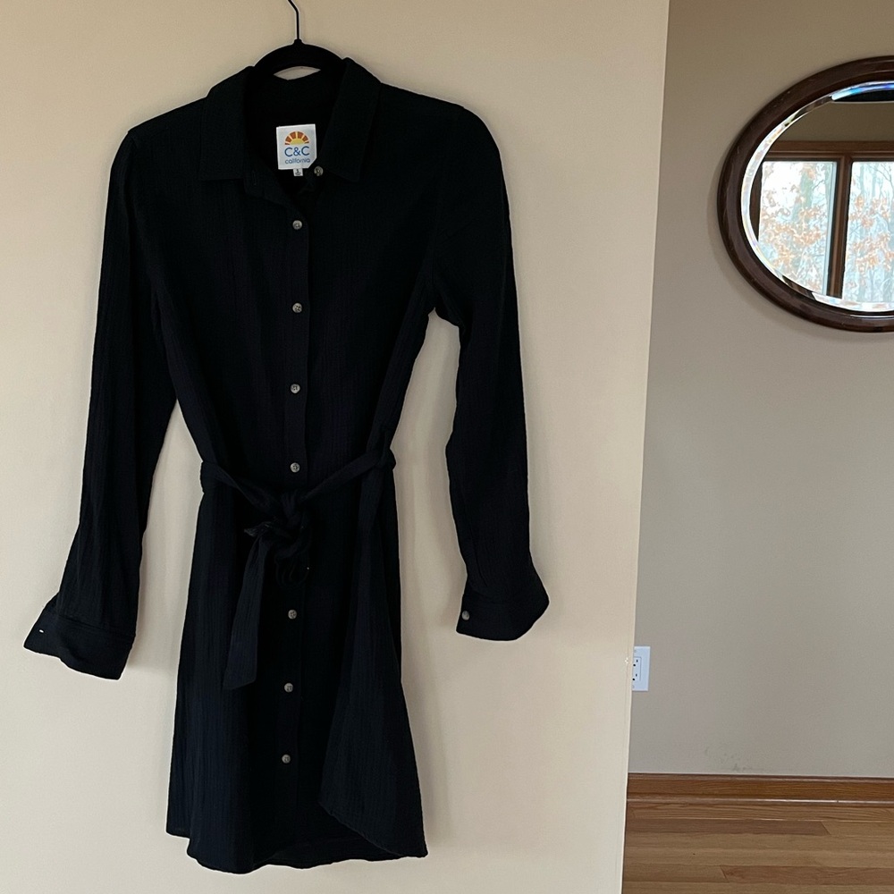 Black button-down dress
